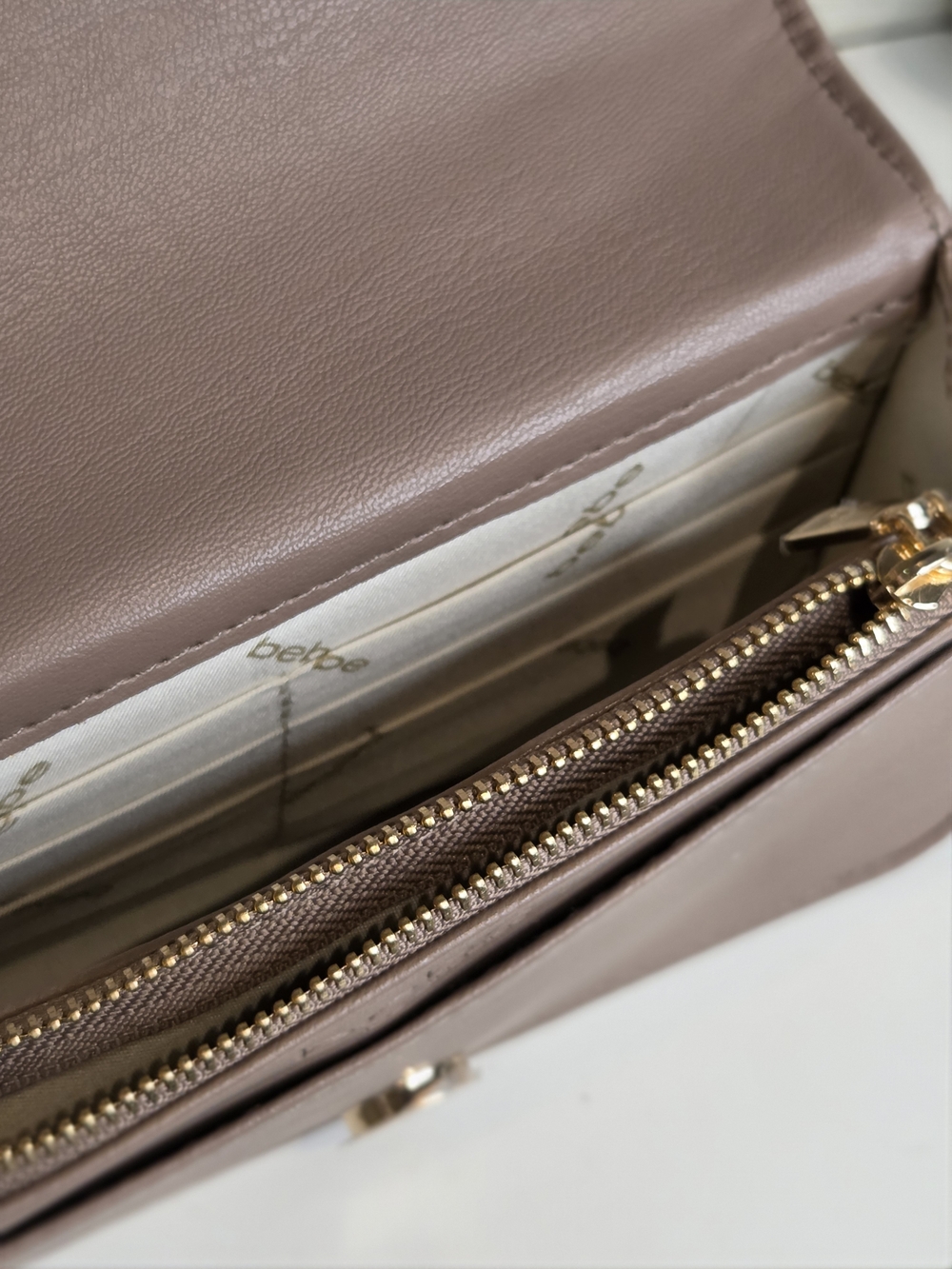 BeBe Quilted Top-Handle Crossbody Bag in Taupe - Picture 8 of 12
